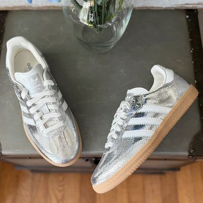 Sneakers Chrome in pelle metallizzata effetto craquelé